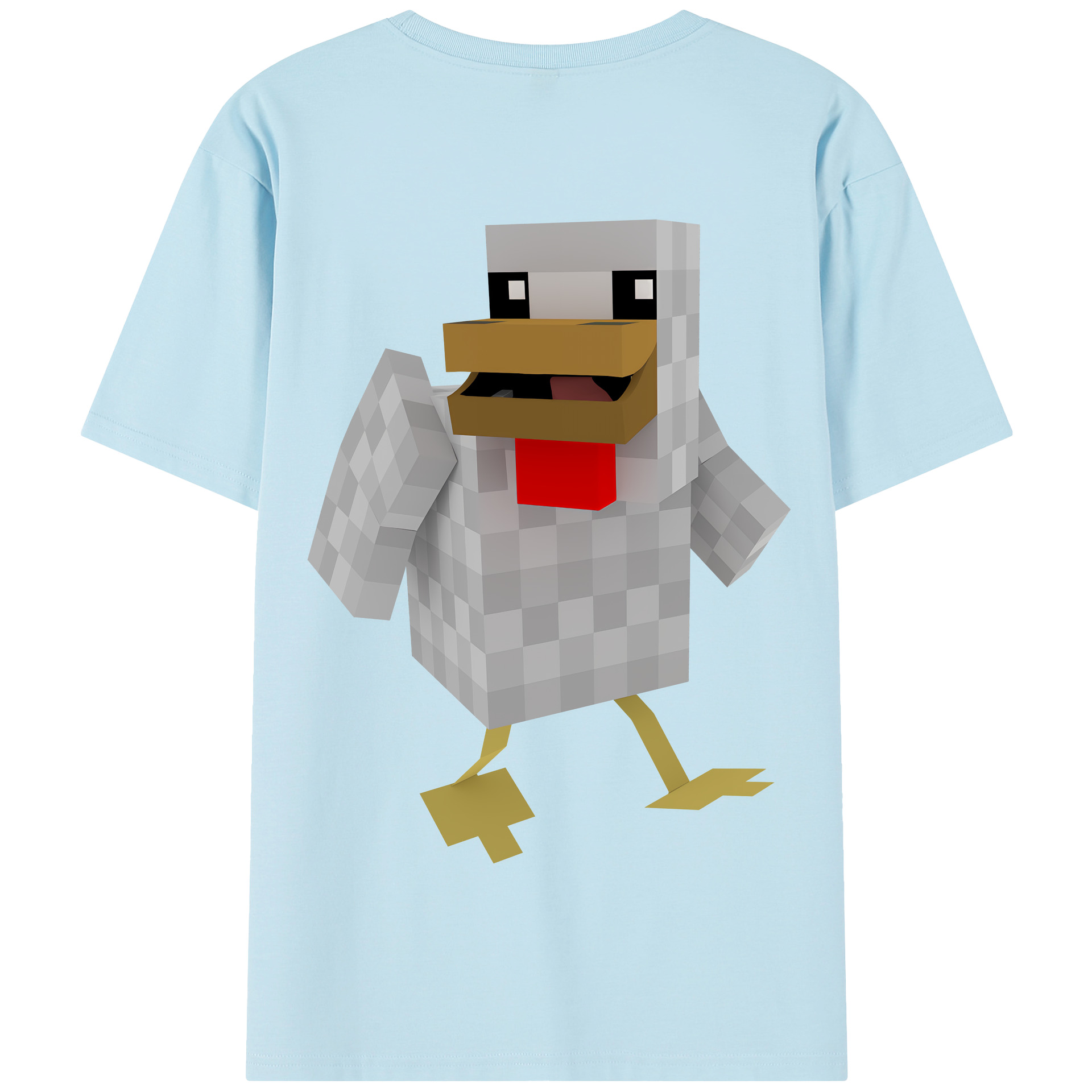 （画像用） マインクラフト ブロックの世界 Minecraft MC Block world 綿100％半袖Tシャツ（背面プリント）